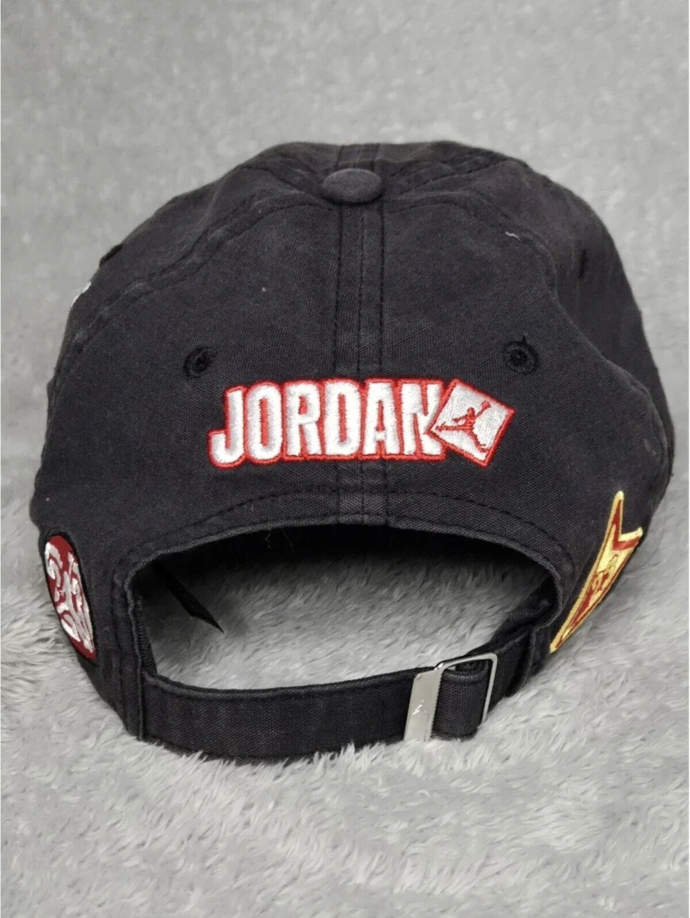 Nike Jordan Heritage 86 H86 Sticker Cap Black Strapback Hat Flight 23 Patches